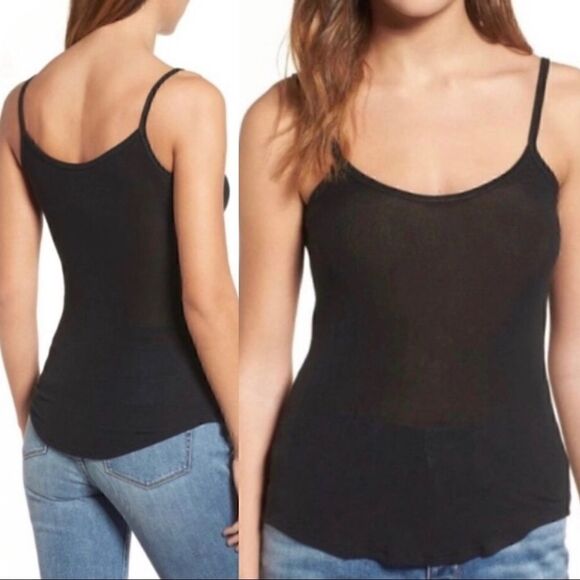 Hinge Black Skinny Strap Scoop Tank Top - Picture 7 of 7